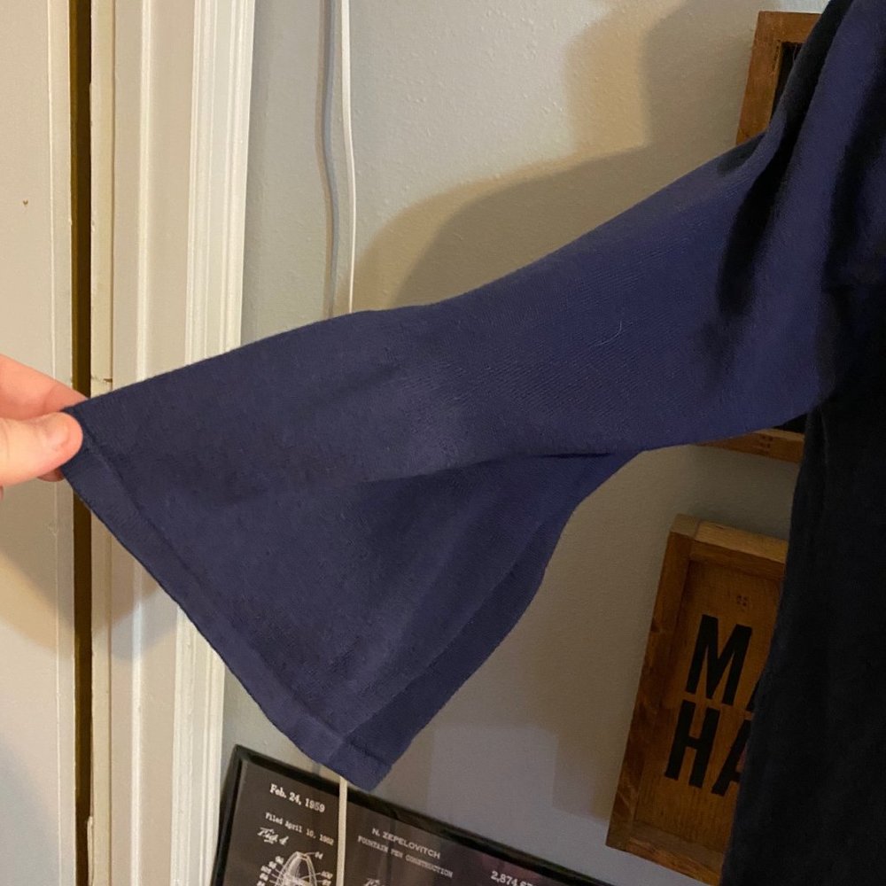 Jeanne Pierre Blue 3/4 Bell Sleeve Knit Sweater - Picture 4 of 6